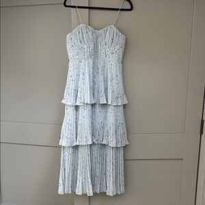 Elegant Light Blue Tiered Dress